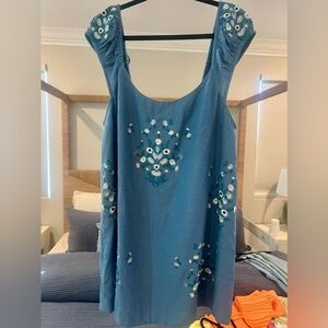 FREE PEOPLE EMBROIDERED MINIDRESS